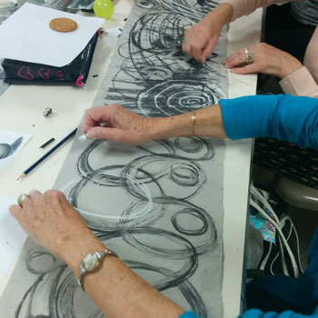 Workshop image from Relaxation Through Art with freelance artist Brenda Coyle