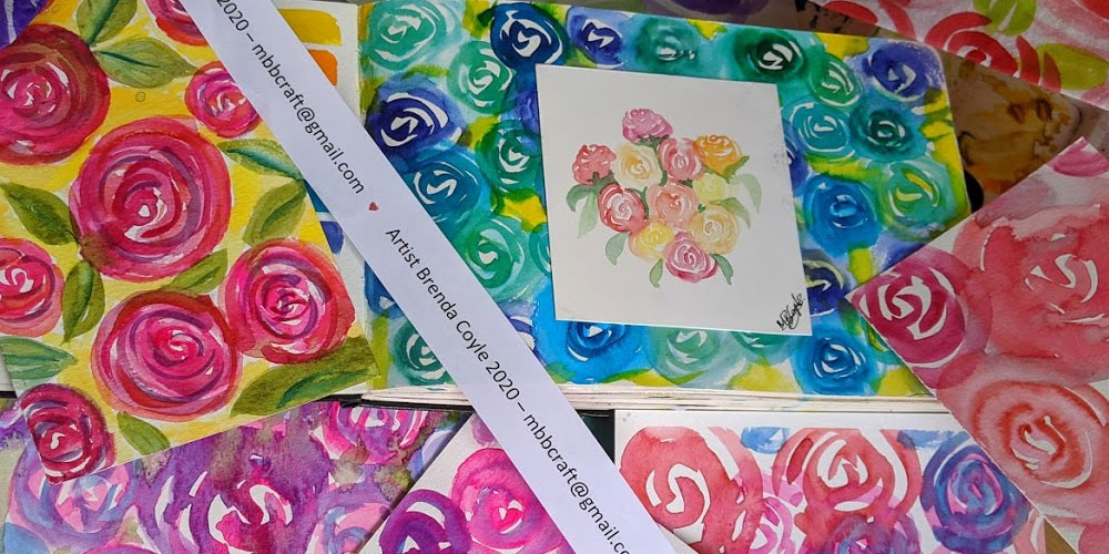 Relaxation through Art with artist Brenda Coyle - Painted flowers